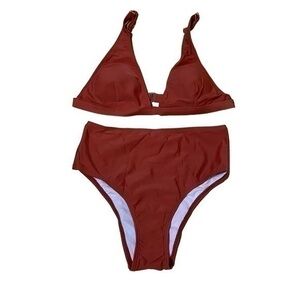 Two Piece Rust Brown High Waisted Bikini - NWOT-  Size M
